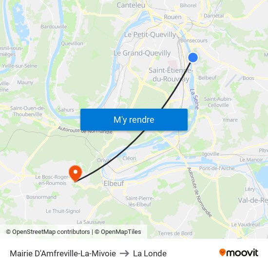 Mairie D'Amfreville-La-Mivoie to La Londe map