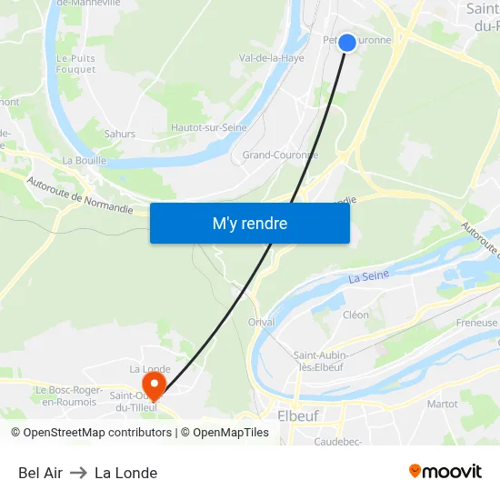 Bel Air to La Londe map
