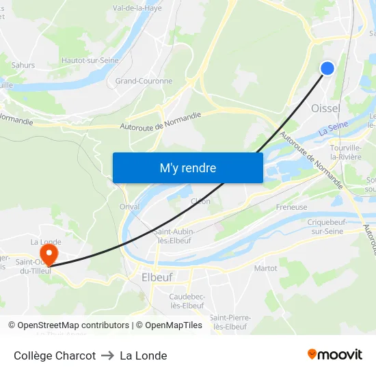 Collège Charcot to La Londe map