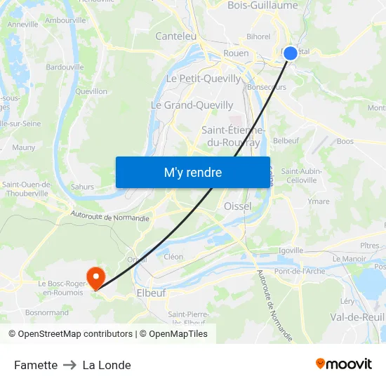 Famette to La Londe map
