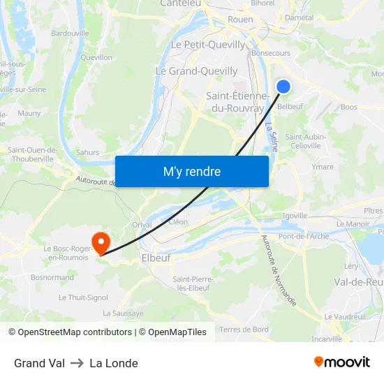 Grand Val to La Londe map