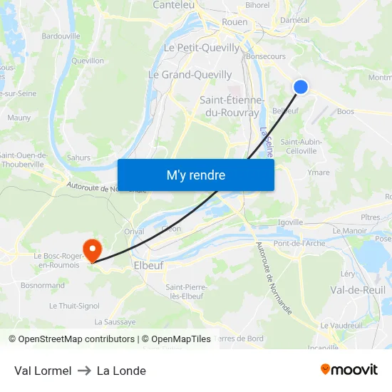 Val Lormel to La Londe map