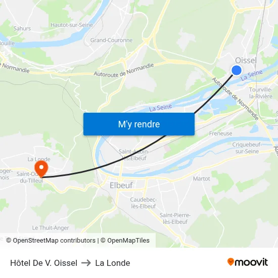 Hôtel De V. Oissel to La Londe map