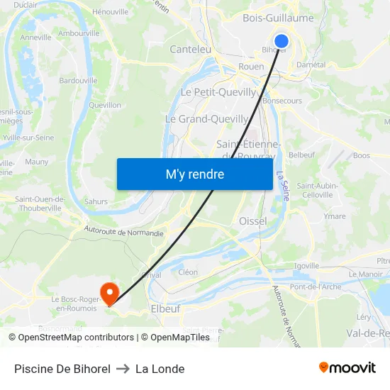 Piscine De Bihorel to La Londe map