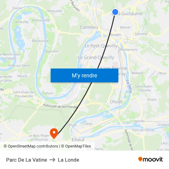 Parc De La Vatine to La Londe map