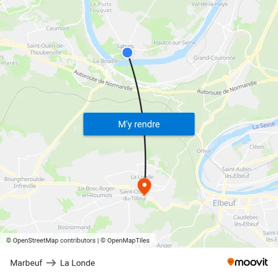 Marbeuf to La Londe map
