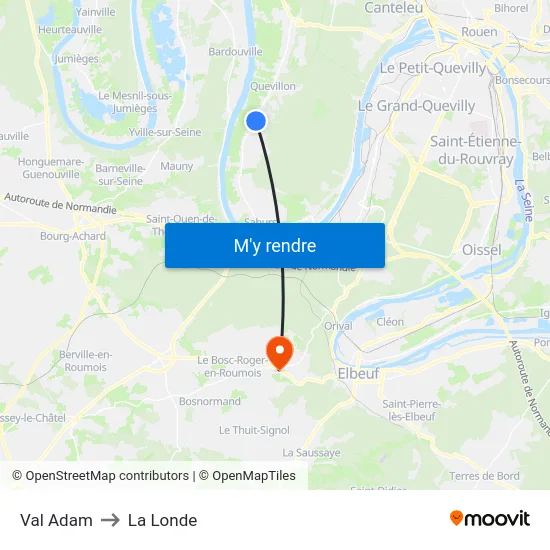 Val Adam to La Londe map