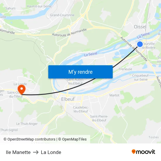 Ile Manette to La Londe map