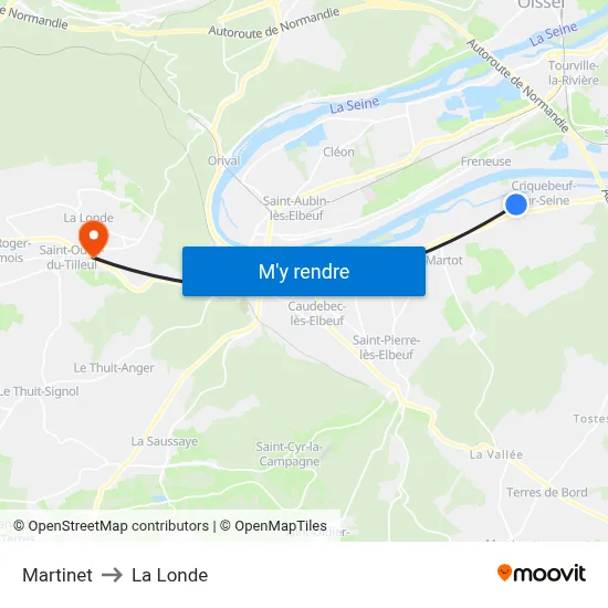 Martinet to La Londe map