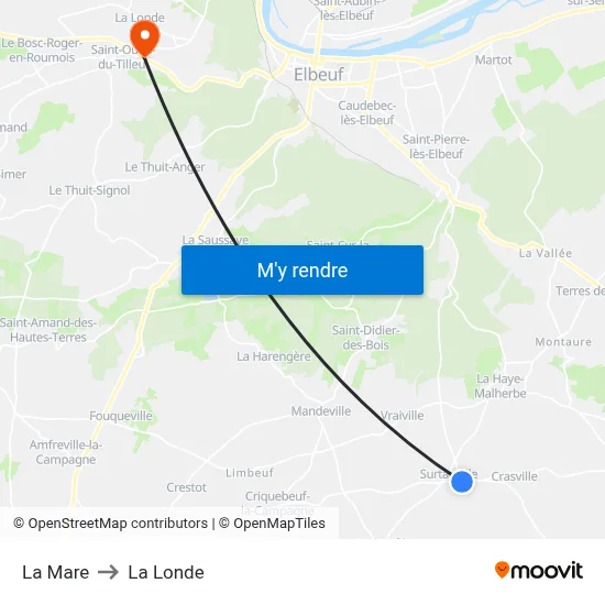 La Mare to La Londe map
