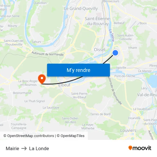 Mairie to La Londe map