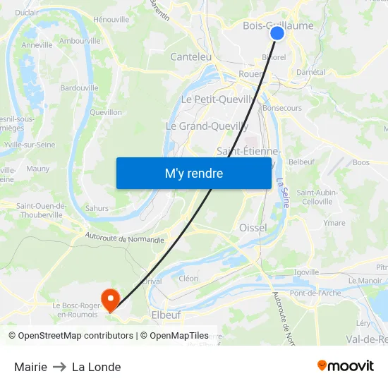 Mairie to La Londe map