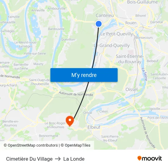 Cimetière Du Village to La Londe map