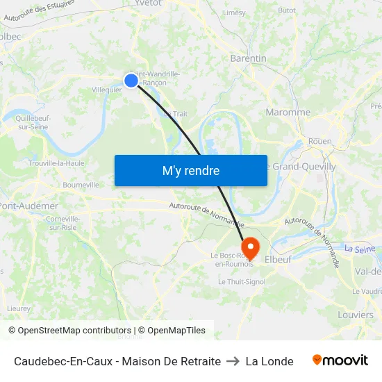 Caudebec-En-Caux - Maison De Retraite to La Londe map