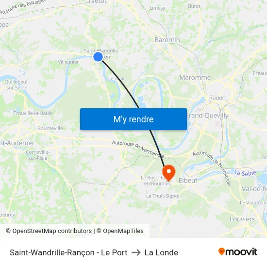 Saint-Wandrille-Rançon - Le Port to La Londe map