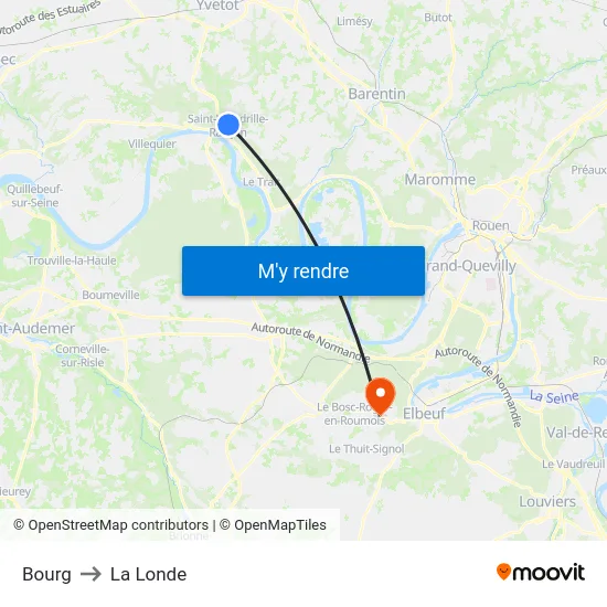 Bourg to La Londe map
