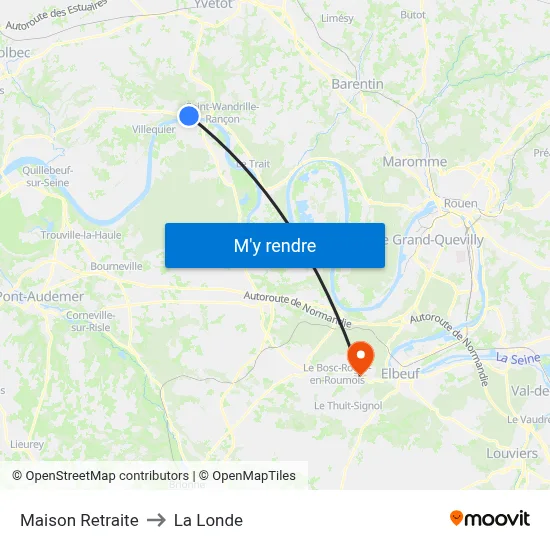 Maison Retraite to La Londe map