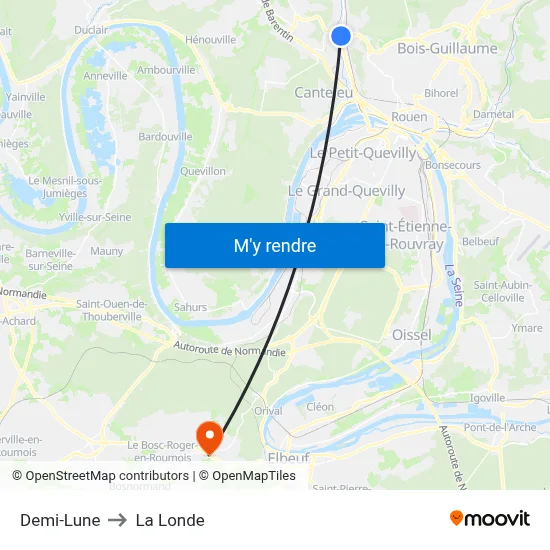 Demi-Lune to La Londe map