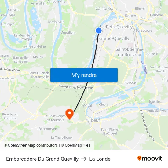 Embarcadere Du Grand Quevilly to La Londe map