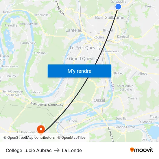 Collège Lucie Aubrac to La Londe map