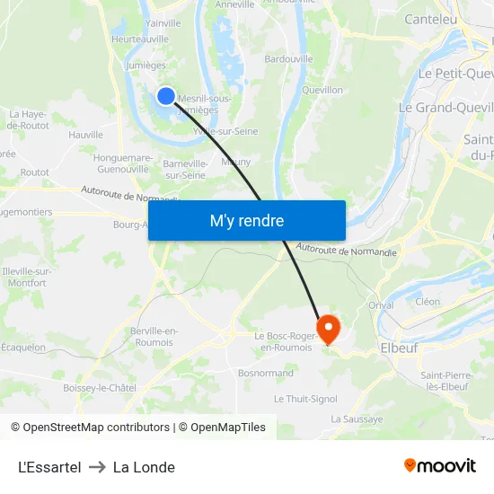 L'Essartel to La Londe map