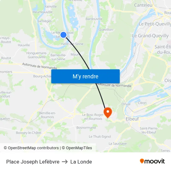 Place Joseph Lefèbvre to La Londe map