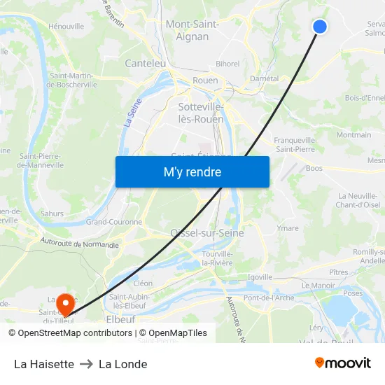 La Haisette to La Londe map