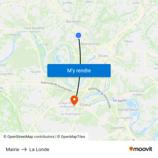 Mairie to La Londe map