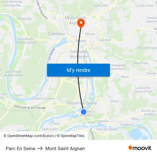 Parc En Seine to Mont Saint Aignan map