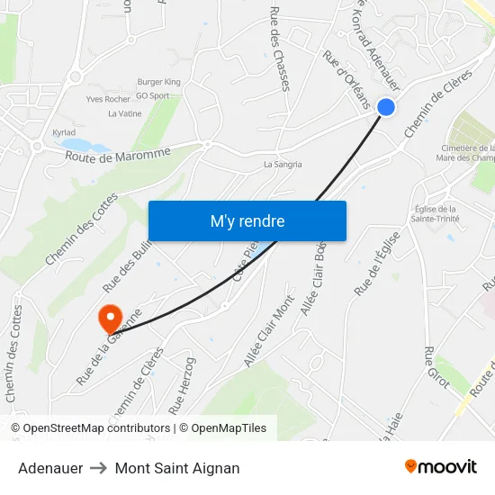 Adenauer to Mont Saint Aignan map