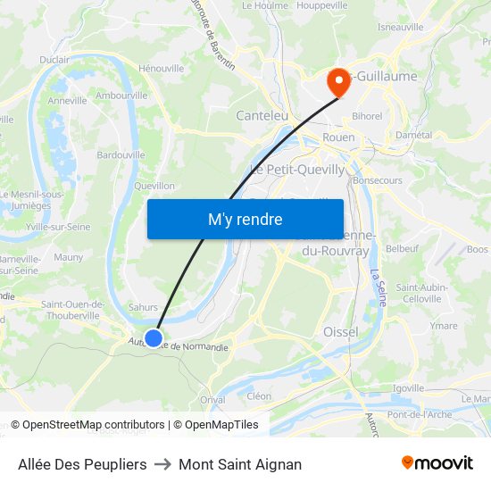Allée Des Peupliers to Mont Saint Aignan map