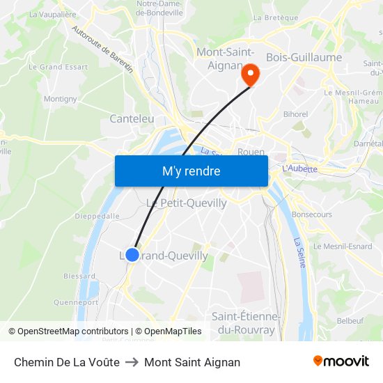 Chemin De La Voûte to Mont Saint Aignan map
