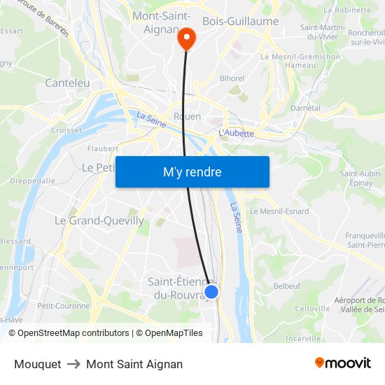 Mouquet to Mont Saint Aignan map