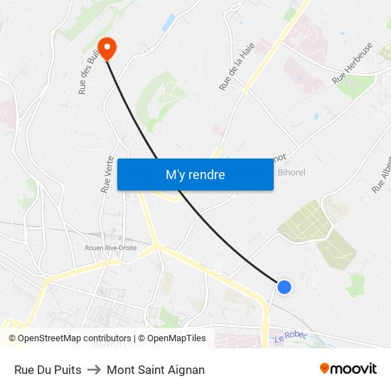 Rue Du Puits to Mont Saint Aignan map