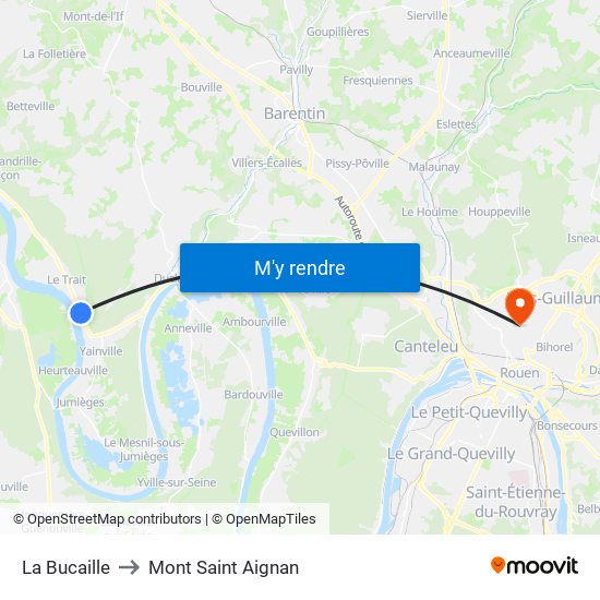 La Bucaille to Mont Saint Aignan map