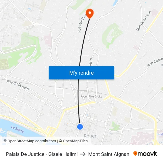 Palais De Justice - Gisele Halimi to Mont Saint Aignan map