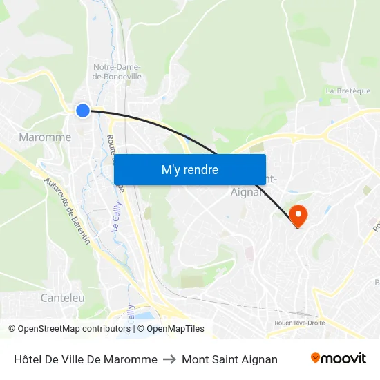 Hôtel De Ville De Maromme to Mont Saint Aignan map