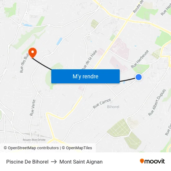 Piscine De Bihorel to Mont Saint Aignan map