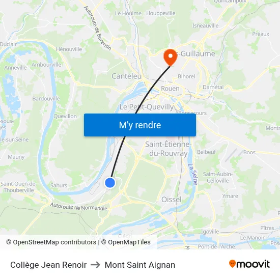 Collège Jean Renoir to Mont Saint Aignan map