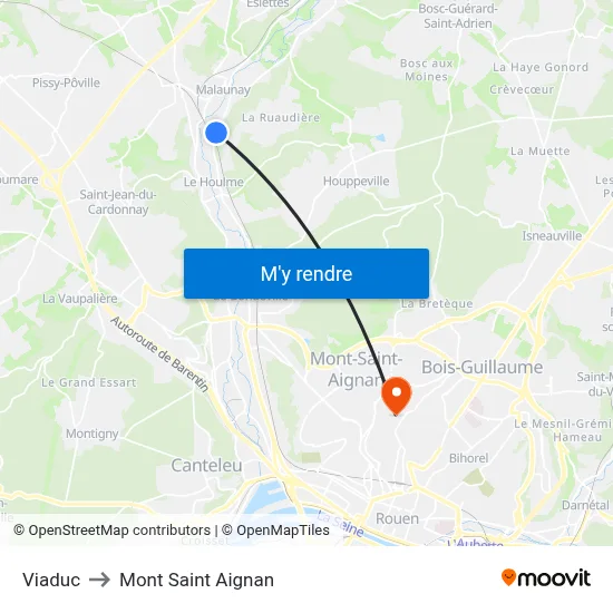 Viaduc to Mont Saint Aignan map