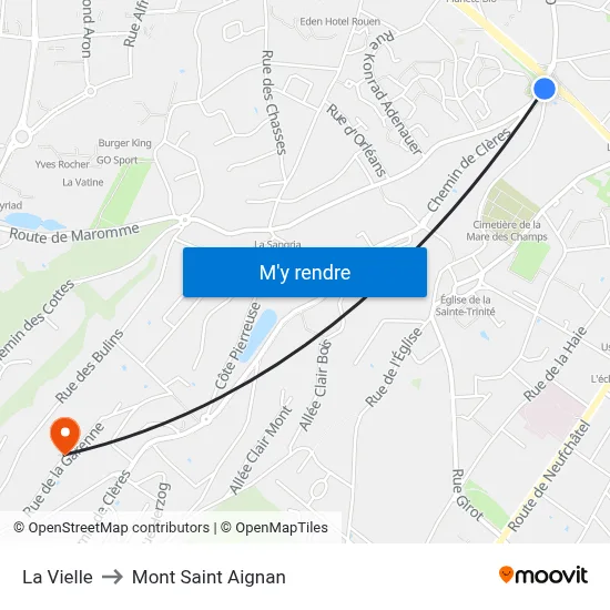 La Vielle to Mont Saint Aignan map
