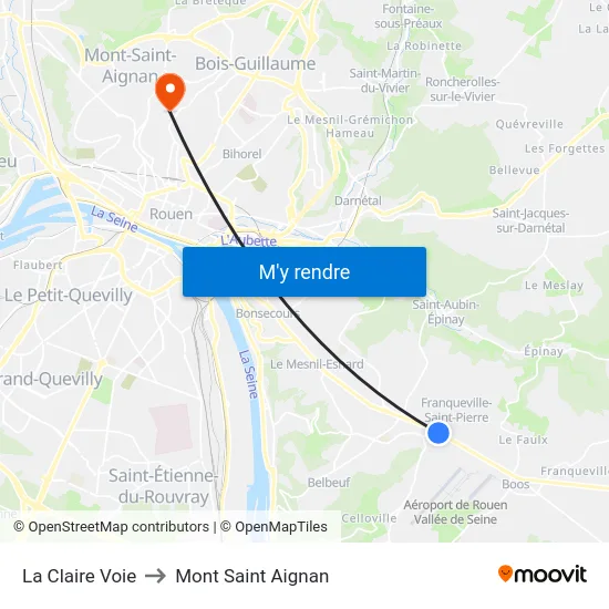 La Claire Voie to Mont Saint Aignan map