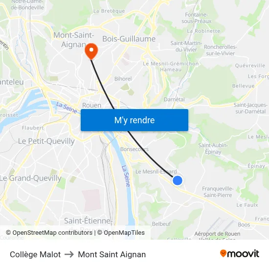 Collège Malot to Mont Saint Aignan map