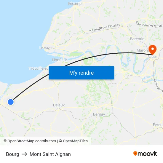 Bourg to Mont Saint Aignan map