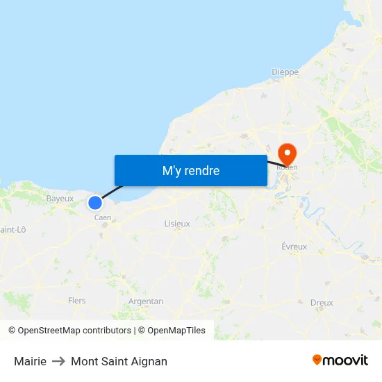 Mairie to Mont Saint Aignan map