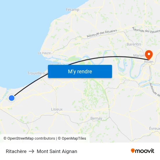 Ritachère to Mont Saint Aignan map