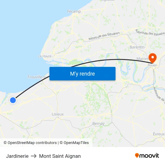 Jardinerie to Mont Saint Aignan map