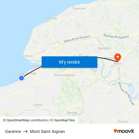 Garenne to Mont Saint Aignan map