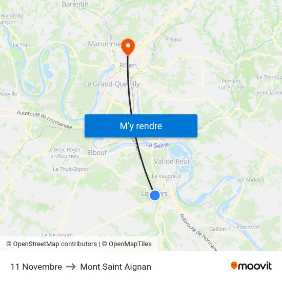 11 Novembre to Mont Saint Aignan map
