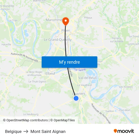 Belgique to Mont Saint Aignan map